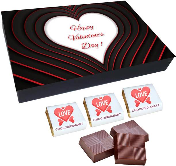 CHOCOINDIANART Happy Valentine's Day, 12pcs Chocolate Gift Box, Truffles