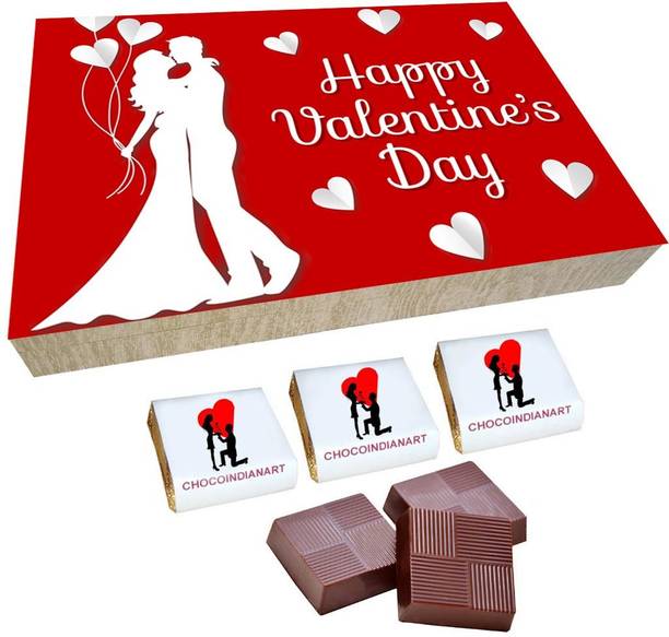 CHOCOINDIANART Beautiful Happy Valentine's Day, 12pcs Chocolate Gift Box, Truffles