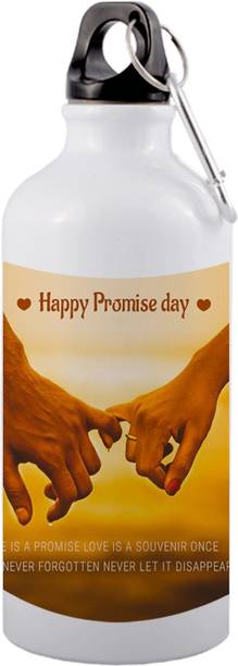 COLOR YARD best happy promise day with quote and nice design for valentine gift on 600 ml Aluminium Sipper