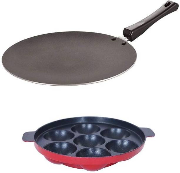 NIRLON Non-Stick Odour Free Heat Resistance Cookware Set with Bakelite Handle Non-Stick Coated Cookware Set