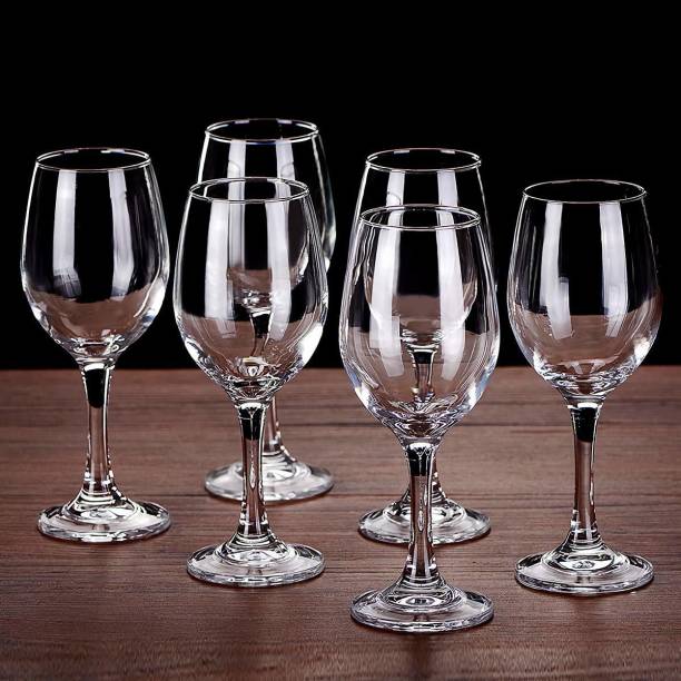 MOOZICO (Pack of 6) Wine Glass - Ideal for White or Red Wine Party Glass, Whisky Glass, Clear Glass, Wine Glass - Ideal for Party Glass, Whisky Glass, Clear Glass Glass Set 420 ML ( PACKOF 6 ) Glass Set Wine Glass