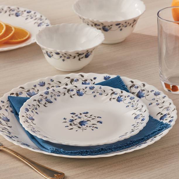 BOROSIL Pack of 13 Opalware Helena Dinner Set