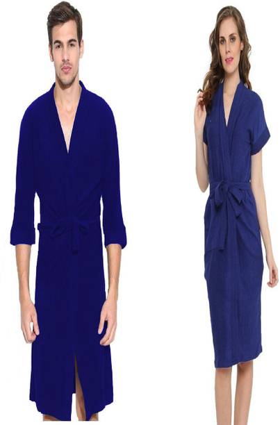 एलेवेंटो रॉयलब्लू फ्री साइज बाथ रोब