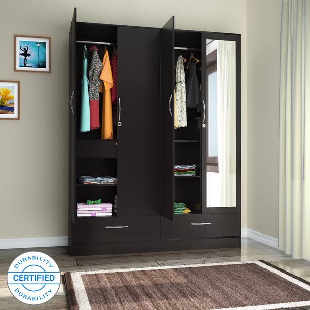 Flipkart Perfect Homes Andes Engineered Wood 4 Door Wardrobe