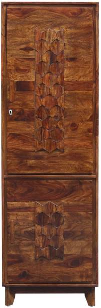 furnitureshri Carving Wardrobe 2 Door Solid Wood Cupboard