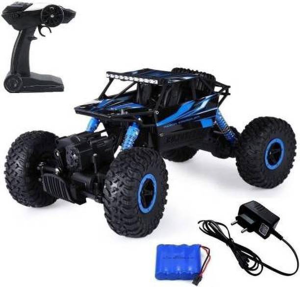 CADDLE & TOES Waterproof Remote Controlled Rock Crawler RC Monster Truck, 4 Wheel Drive, 1:18 Scale (Blue)