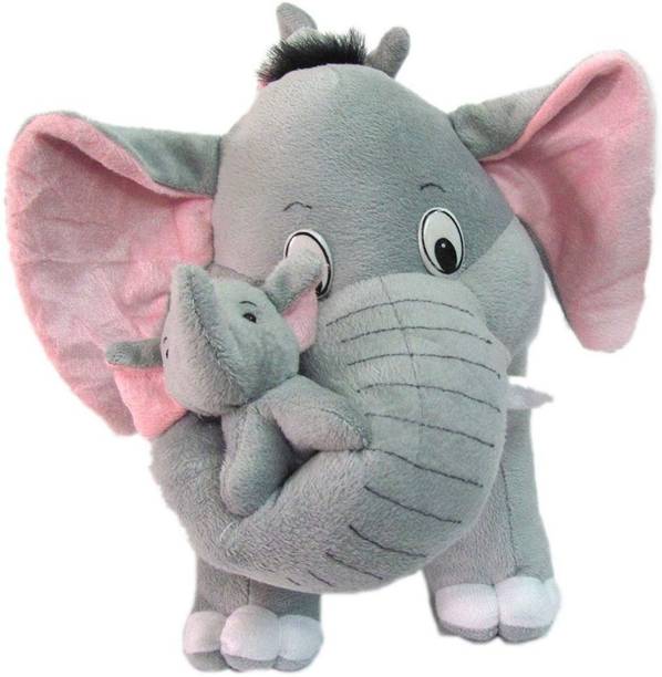 prisma collection Cute Elephant with Two Babies Stuffed Soft Plush Toy Kids Birthday 48 cm  - 48 cm