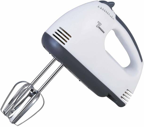 Fab Scarlett Hand Mixer - 7 Speed Egg Beater with Chrome Beater + Dough Hook 180 W Electric Whisk, Hand Blender