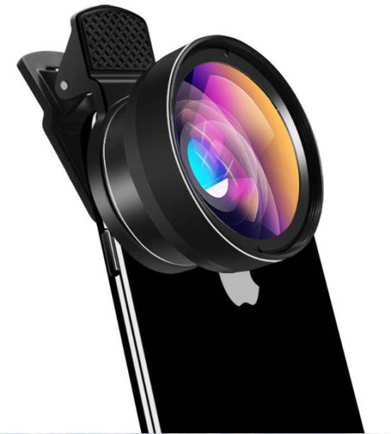 NICK JONES Micro+Wide Angle 0.45X External Optical Lens Special Effect Photography DSLR Blur Background Effect Adjustable Focus HD Pictures Best Quality Lens With Cover And Cleaner Compatible With All Android And IOS Mobile Phone Lens