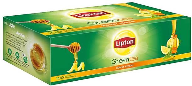 लिप्टन हनी लेमन-100pcs 2 का पैक शहद ग्रीन टी बैग डिब्बा