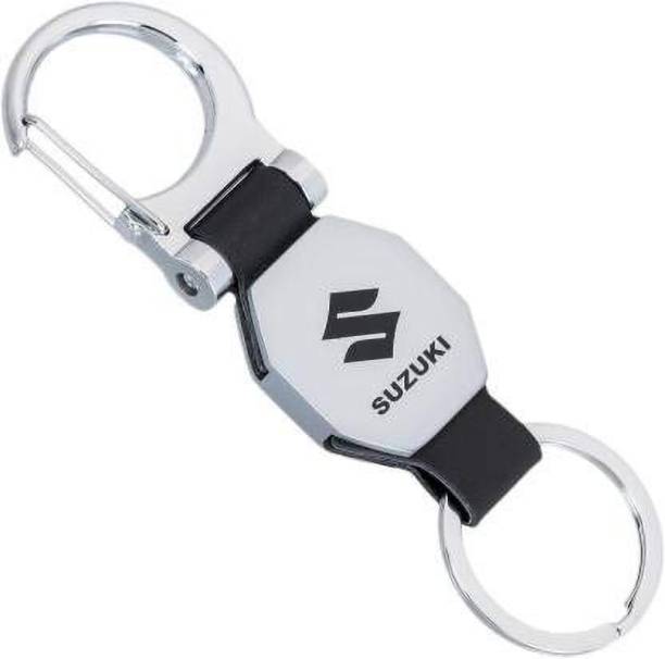 SUZUKI Car Logo keychains Leather with Locking hook Keyring Key Chain