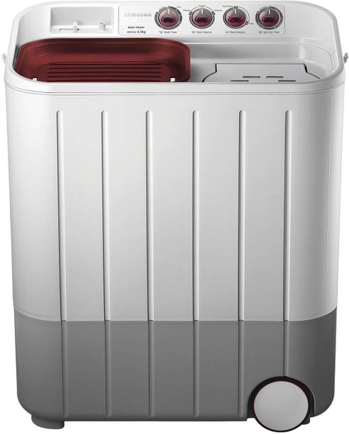 Samsung 6.5 kg 5 Star Semi Automatic Top Load White, Grey