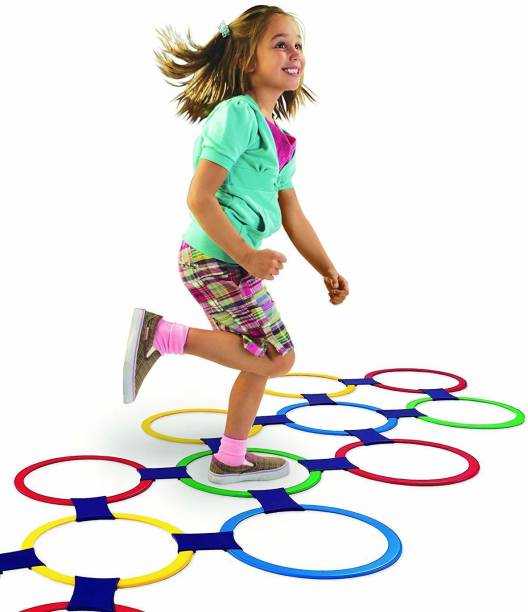 Kids junction Hopscotch Ring Game Plastic Rings and Connectors for Kids (Multicolor)
