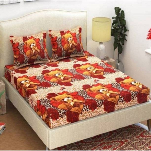 Goodrik 120 TC Microfiber Double 3D Printed Flat Bedsheet