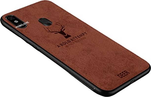 MOBILOVE Back Cover for Mi Redmi Note 5 Pro | Deer Pattern Cloth Texture Leather Finish Soft Fabric Hybrid Case