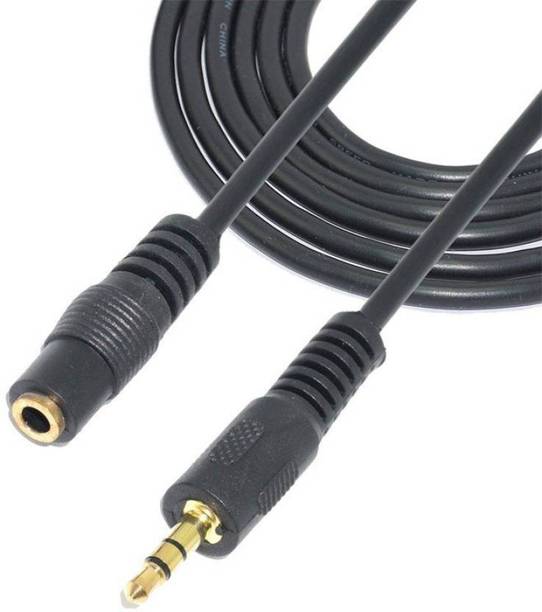 HexaGear AUX Cable 3 m 100% Original Gold plated 3 meter Heavy duty wire 3.5mm Male to Female Stereo Audio Cable || 3m Aux extension cable AUX Cable Compatible with mobile, laptop, camera, tablet, computer, TV, Desktop (Black)