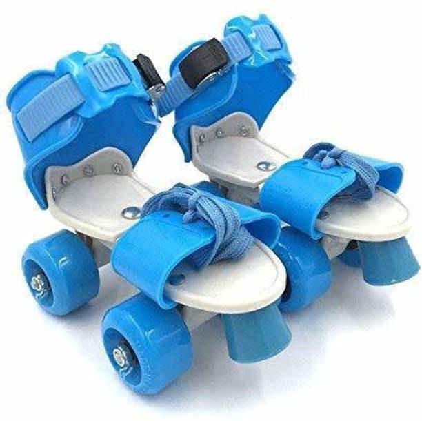 xelix Roller Skates for Kids Age Group 5-12 Years Adjustable Inline Skating Shoes Quad Roller Skates - Size 4-6 UK