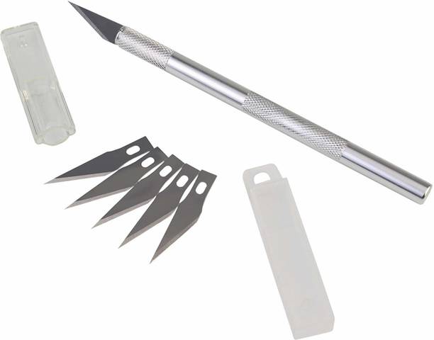 DiaCia Detail Pen Knife With 5 Interchangeable Sharp Blades For Carving & Mat Cutting