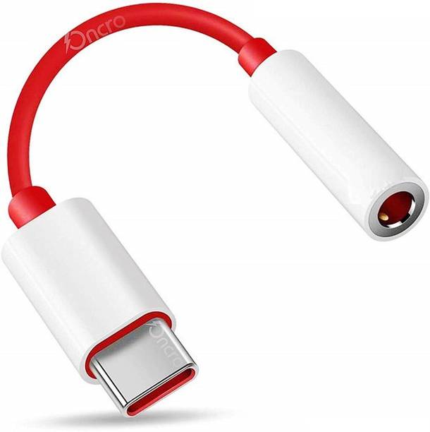 ONCRO Red, White Compatible oneplus Audio Jack Adapter USB-Type C to 3.5 mm Stereo Earphone Audio Aux Jack Music Converter Adapter for oneplus 6T 7 pro Phone Converter