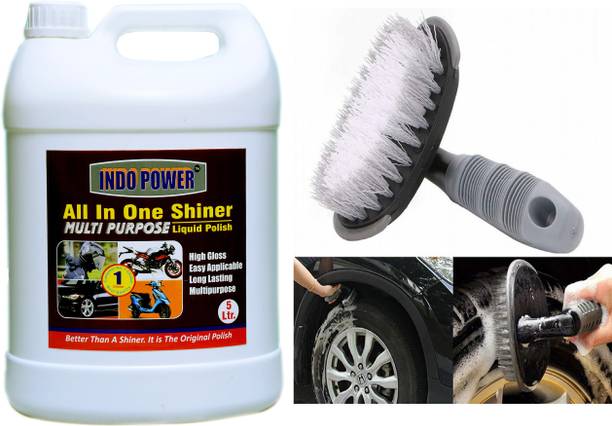 इंडोपावर TOP NEW491-ALL IN -ONE SHINER 5ltr.+All Tyre Cleaning Brush TOP495 व्हीकल इंटीरियर क्लीनर