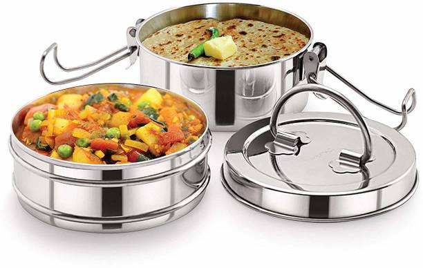 GALOOF Stainless Steel clip Tiffin sada, 8x2 Containers Lunch Box 2 Containers Lunch Box 2 Containers Lunch Box