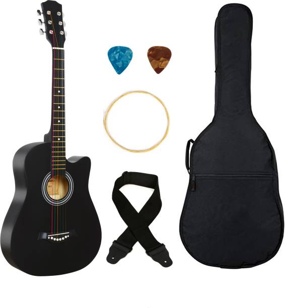 Flipkart SmartBuy 38C Classic black, 38 Acoustic Guitar Linden Wood Plastic Right Hand Orientation