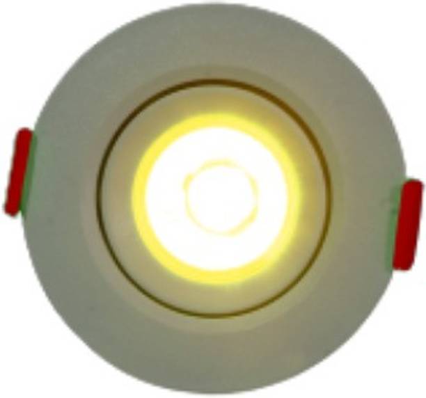 d'mak LED Ceiling COB Spot Light - 3 Watt - Round - Warm White (Pack Of 01)| 3w cob Light || led Lights for Decoration | रेसेस्सेड सीलिंग लाइट  सीलिंग लैंप