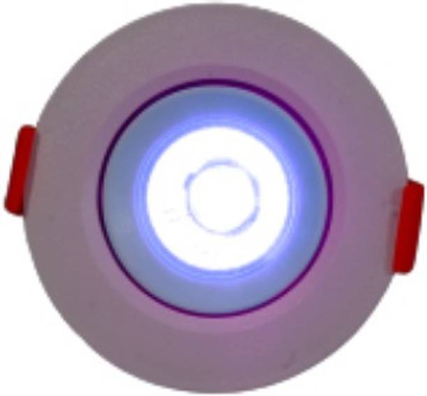 D'Mak LED Ceiling COB Spot Light - 3 Watt - Round - Blue (Pack Of 1) | 3w cob Light || led Lights for Decoration | Recessed Ceiling Light Ceiling Lamp