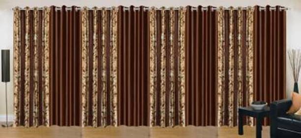 kiara Creations 214 cm (7 ft) Door Polyester Semi Transparent Curtain (Pack Of 8)