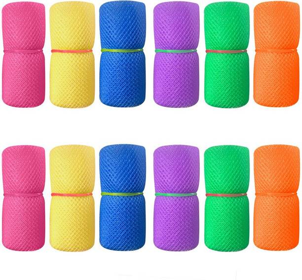 LooMantha Multi-purpose Vegetables Fruits Mesh Fridge Storage Washable Zip Bags (Multicolor) Pack of 12 Grocery Bags
