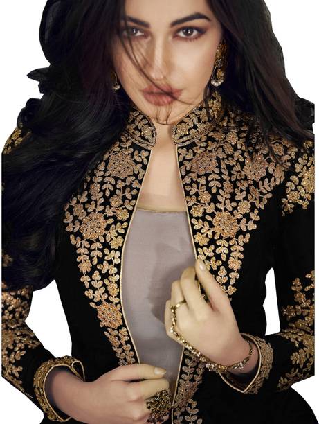 Divine Exim Georgette Embroidered, Self Design Salwar Suit Material - Image 3
