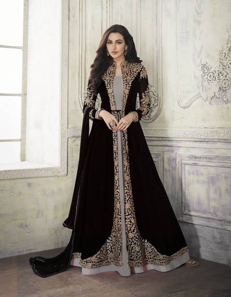 Divine Exim Georgette Embroidered, Self Design Salwar Suit Material - Image 2