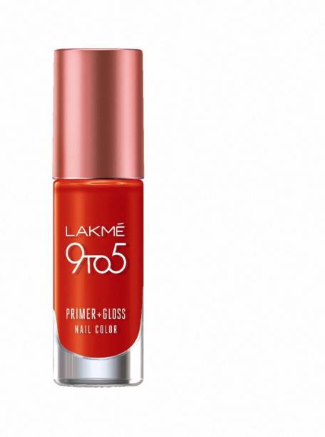 Lakmé 9To5 Primer + Gloss Nail Colour, Cherry Red, 6 ml Cherry Red