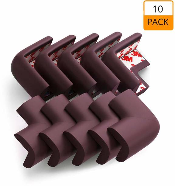 Honey Boo Baby Proofing Corner Guards I Pre-Taped Corner Protectors I Child Safety Edge Guards I 10 Pieces Brown