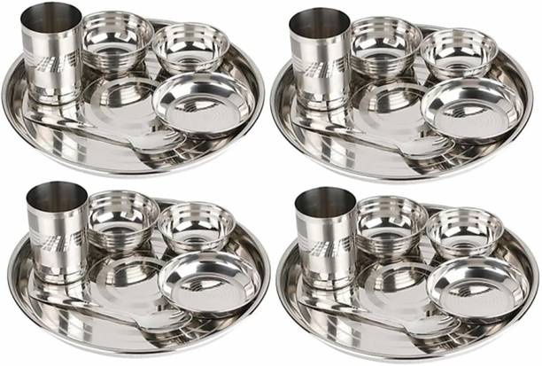 KIARAA Pack of 24 Steel dmark Dinner Set