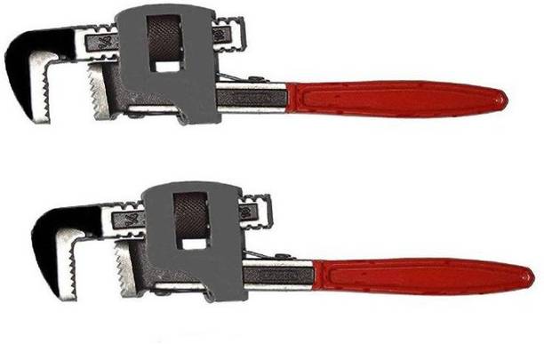 tools master TS-0064 Pipe Wrench Set (Pack of 2) - 10 Inch Pipe Wrench and 10 Inch Pipe Wrench Single Sided Pipe Wrench