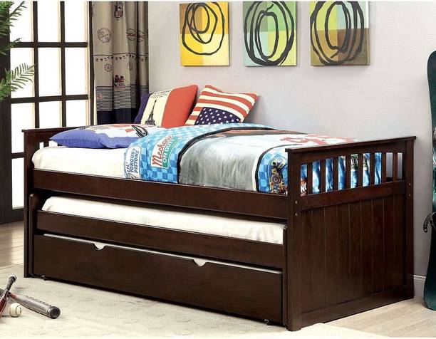 APRODZ 4 Seater Single Solid Wood Pull Out Sofa Cum Bed