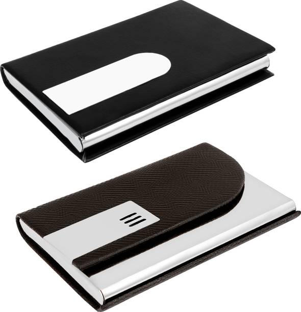 OFIXO I HIGH QUALITY I Pack of 2 Classic and Sturdy 1181_&_1178 Executive Pocket Luxury Credit / Debit / ATM / Visiting Card / Super Sleek 10 Card Holder