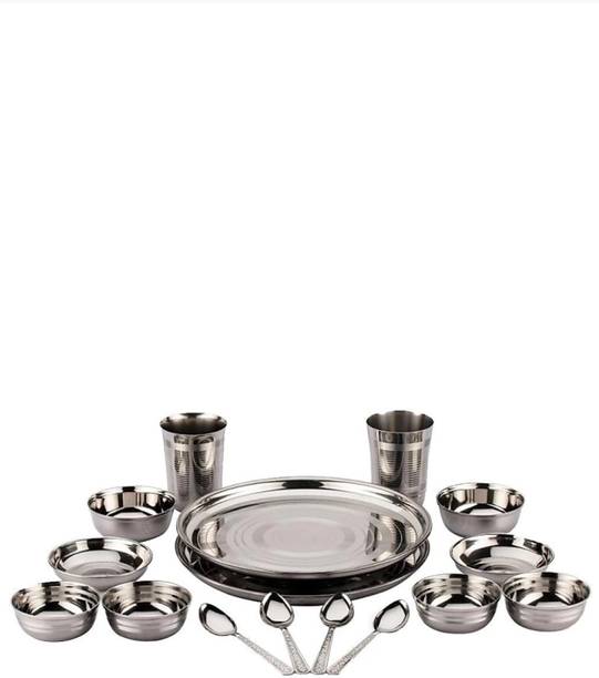 KIARAA Pack of 16 Steel dmark Dinner Set