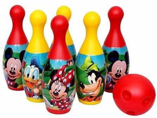 Hasper Tex Mickey Mouse 6 Pins n Ball Bowling Set Fun Learning Game for Kids Sports Bowling Set