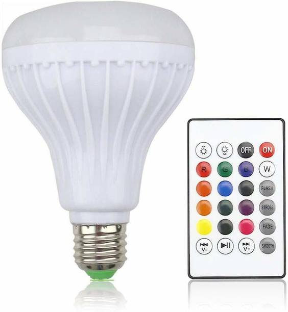 play run Multi Color Changing RBG Led Music Light Bulb Bluetooth Music Bulb Led For Party Home Decoration And Night Light WIth 7W RBG LED and 5 W bluetooth Sterio Speaker For Home Party Decoration, Birthday Celibration Night Light Smart Bulb Smart Bulb