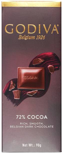 Godiva 72% dark chocolate bars, 90g Bars