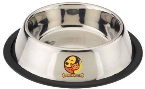 Foodie Puppies Round Stainless Steel Pet Bowl