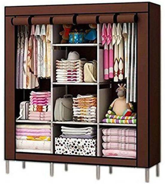 vipash 6+2 Portable Wardrobe for Storage Carbon Steel Collapsible Wardrobe
