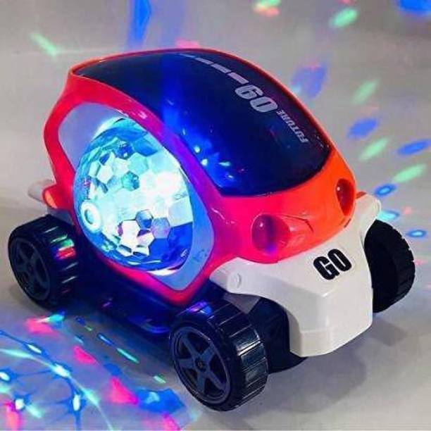 LooknlveSports Future 09 Musical Stunt Car Rotate 360° with Flashing Light & Music (Orange, White)
