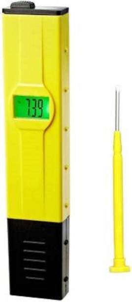 DHARM IMPEX Pocket Size pH Meter, Mini Water Quality Tester, pH 0-14.0 Measuring Range, 0.1pH Resolution Digital (Yellow 2000 Counts) Digital pH Meter