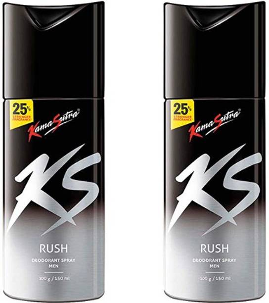 Kamasutra RUSH - 02 - 150ml each Deodorant Spray  -  For Men