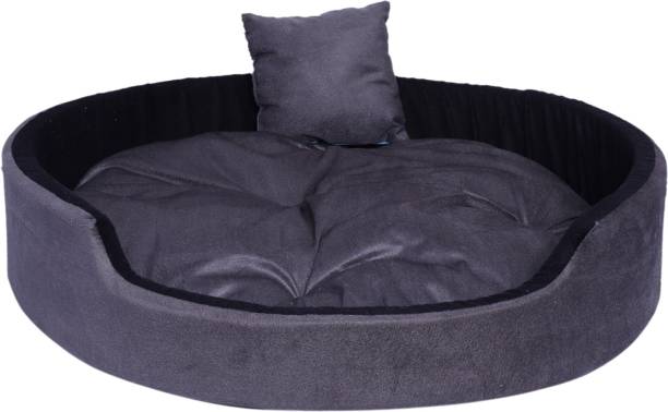 Amit Brothers REVERSIBLE & ROUNDED BLACK GREY SMALL DOG BED (S) S Pet Bed