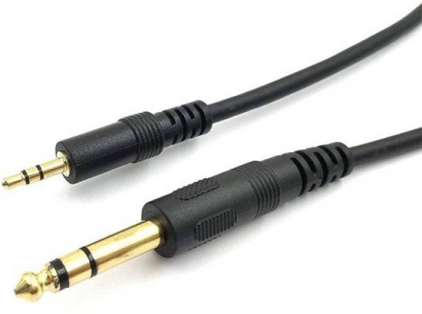 techut 3.5 MM to 6.5 MM Cable p38 Stereo Male 6.3 mm to 3.5 mm Stereo EP Male Digital mic Cable for Amplifier DJ Console, Mixers and Guitar 1.5 m AUX Cable