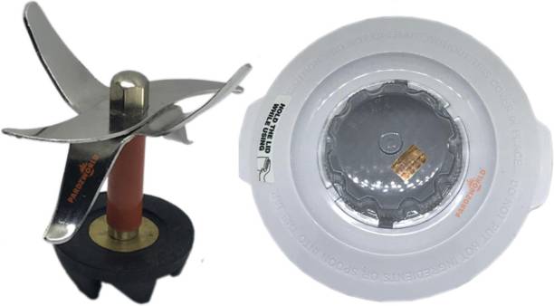 Pardzworld Blade Set with Coupler and Jar Lid/Cap for Sujata Juice Jar and Mill Jar(Blade set-Stainless Steel, Coupler-Rubber &amp; Lid-Poly Carbonate(Flexible)(Multi Color) Mixer Juicer Jar